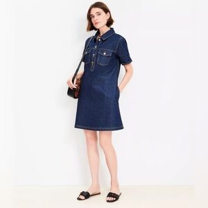 Loft Denim Mini Pocket Dress